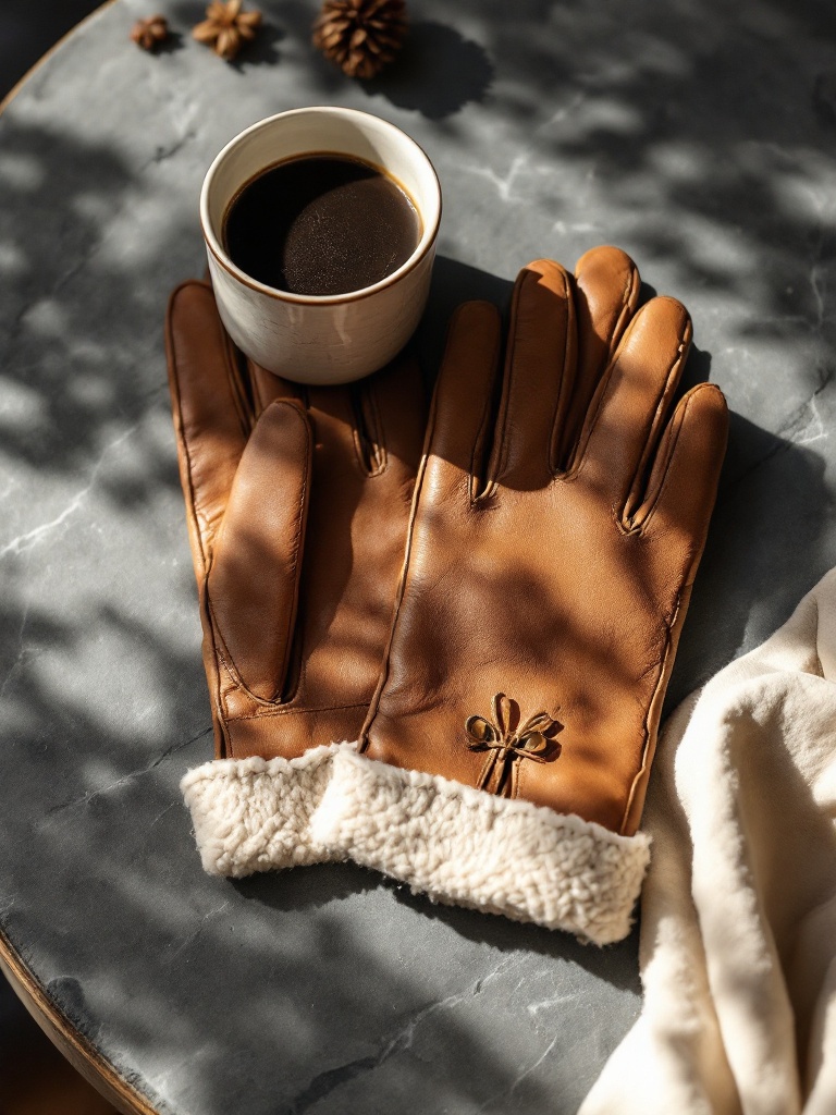 Plusieurs paires de gants d’hiver alignées sur une surface neutre